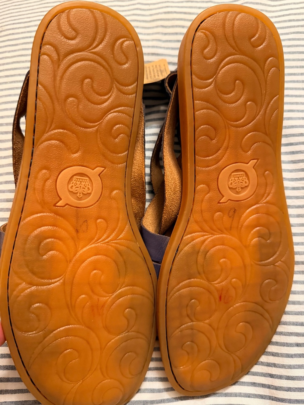 Born IWA Women's Woven Leather Sandals in Blue 9 - Picture 7 of 12